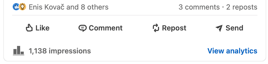 Low LinkedIn engagement metrics - before using Orren