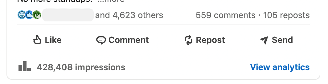 High LinkedIn engagement metrics - after using Orren