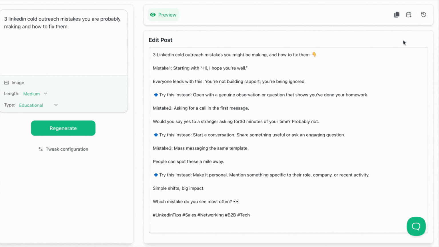 Content calendar